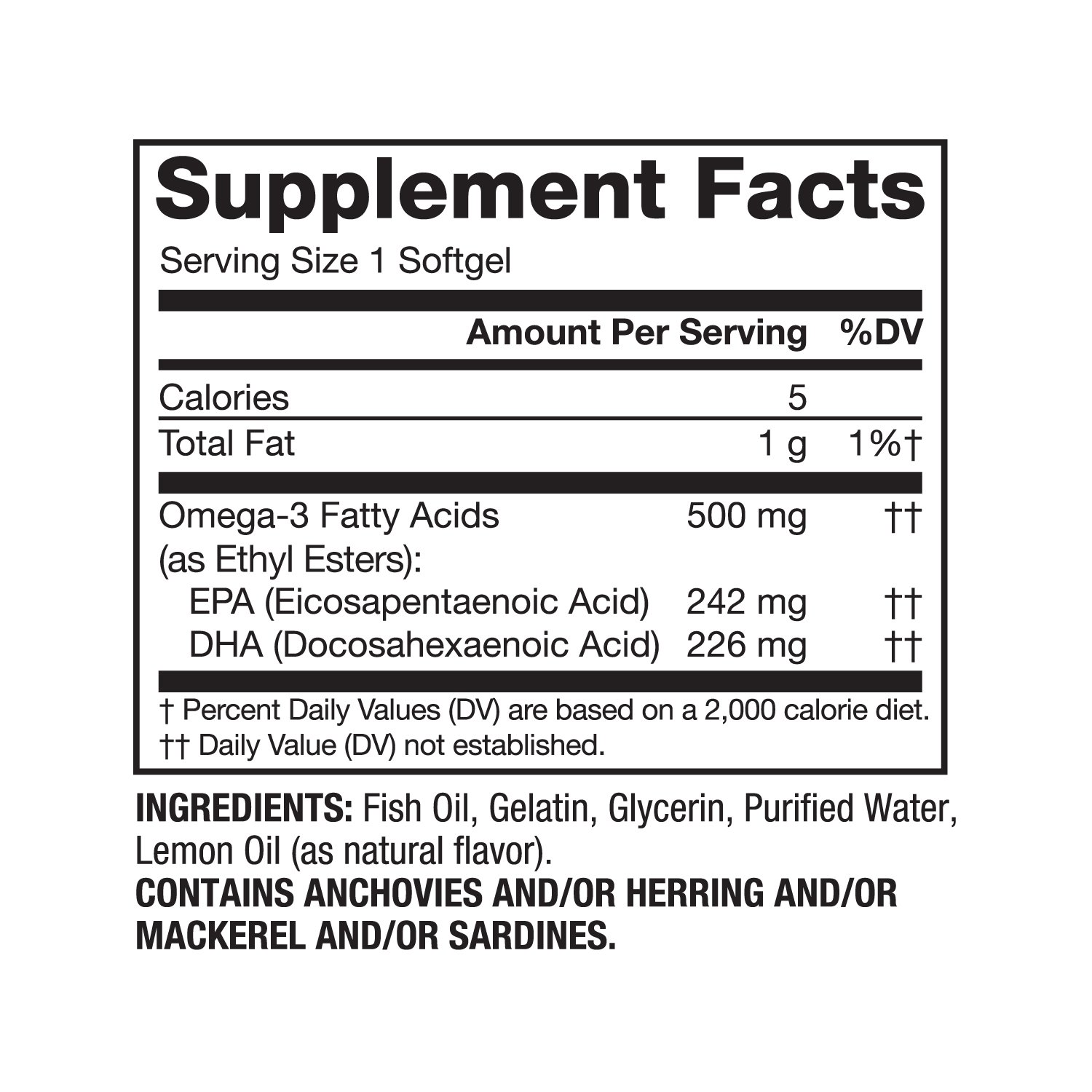 Spring Valley Omega-3 Fish Oil† 500mg 60 Softgels – UK DIRECT BD