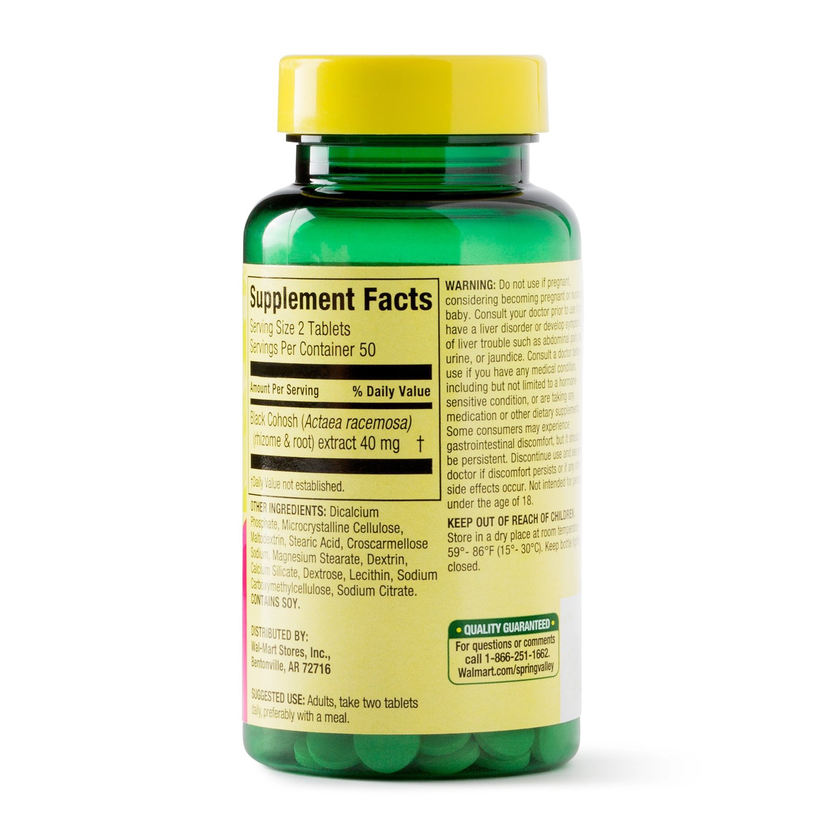 Spring Valley Black Cohosh Tablets 40mg 100 Ct Uk Direct